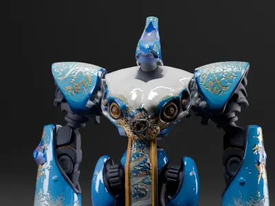 Imperial Ceremonial Mech  Stylized Sci-Fi Robot Model 3D print model