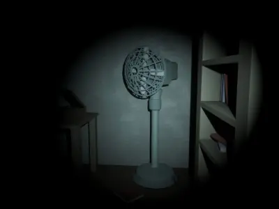 Standing Rotating Cooling Fan with animations Low-poly 3D model