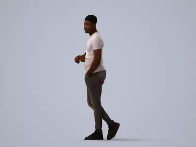 00167Raymond005 - Adult Black man walking through public space 3D model