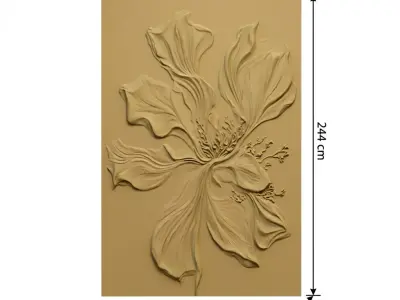Modern floral Relief Panel Wall Decor Set STL Mural CNC 350 3D model