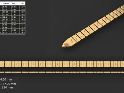 LIGHT WEIGHT LINK CHAIN BRACELT - 90 PIECES READY FOR PRINT 3D print model