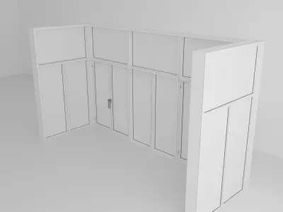 Panoramic windows Door Entrance 2 Low-poly 3D model