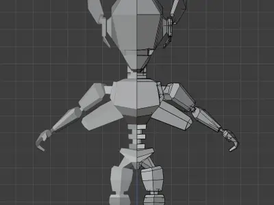 Toon Cyborg Low-poly 3D model