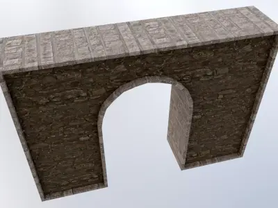 Arched Door Low-poly 3D model