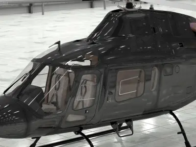  Civil Utility Helicopter Black 