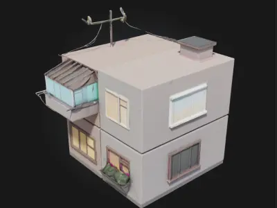 Cubist Dwellings  Abstract Living in Geometric Harmony 3D model