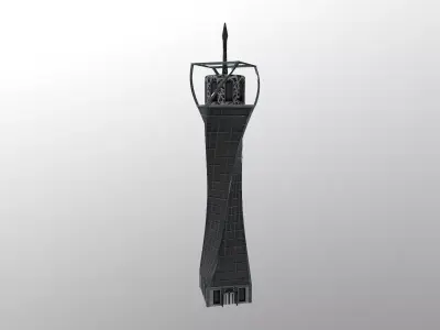 Cyberpunk City - Building 37 Low-poly 3D model