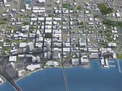 Jacksonville Low-poly 3D model