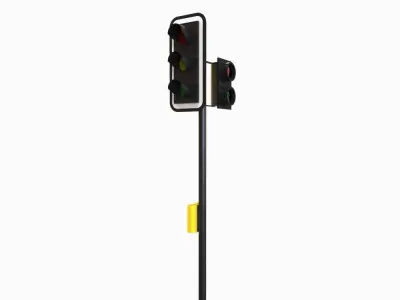 Single Traffic Light Walk Low-poly 3D model