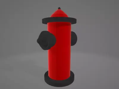 Low Poly Fire Hydrant Low-poly 3D model