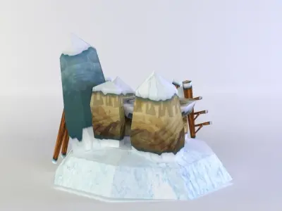 Big orcs house Low-poly 3D model