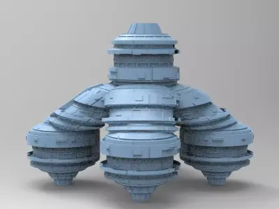 Moon base relay system Towers 5 3D model