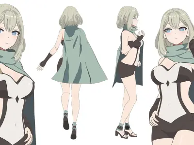 ANIME -  Beginner Druid - RPG Low-poly 3D model