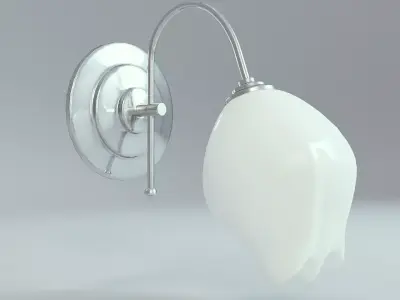 Wall Lamp Single White 1 3D model