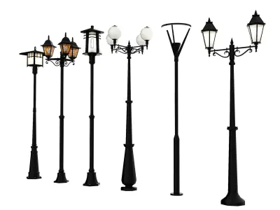 Street Lamp Low-poly 3D model 47