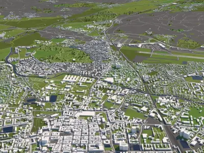 Klagenfurt Austria 50x50km 3D model