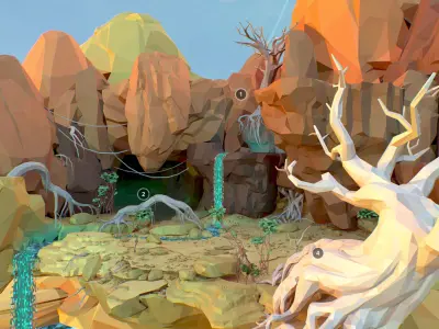 Low Polygon Art Level Sahara Africa Low-poly 3D model