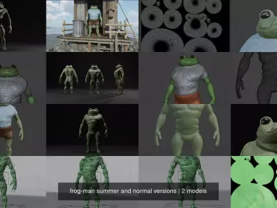 frog-man summer and normal versions 3D Model Pack