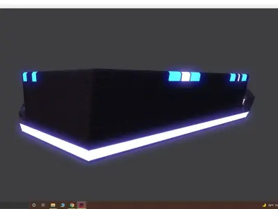 low poly couch with lights Low-poly 3D model