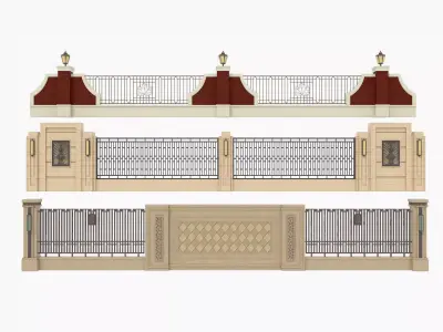 Fence in classic style 3D model