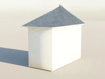 Exterior of an Abandoned House Low-poly 3D model