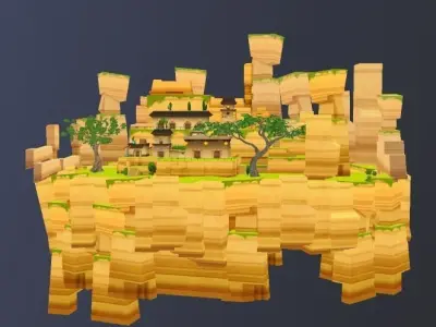 Enviroment China Low-poly 3D model