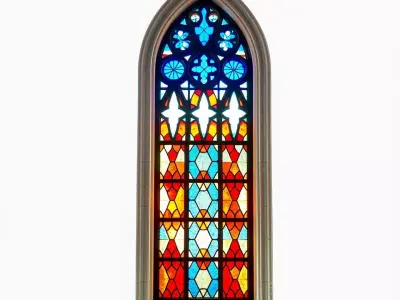 Gothic Stained Glass Window model pack Low-poly 3D model