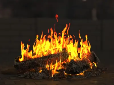 Bonfire v2 Low-poly 3D model