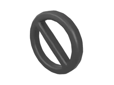 Prohibited Symbol V2 005 Low-poly 3D model