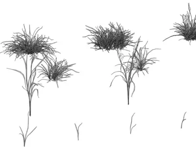 Realistic Grass Growth Pack Low-poly 3D model