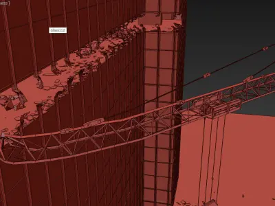 Crane Collapse Animation - 3D Model 3D model