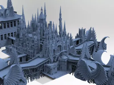 Gothic Palace Victorian exterior 6  3D model