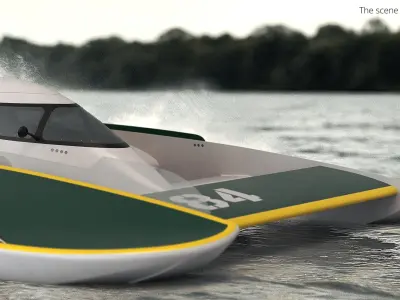  Aerodynamic Speed Hydroplane with Rear Stabilizer 
