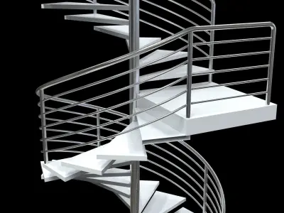 3d models Spiral curved staircases stainles steel 3D model