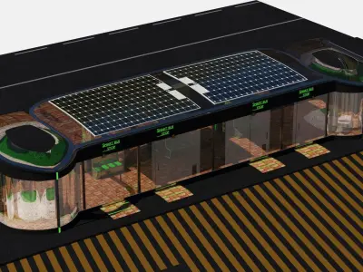 Bus Stop Shelter 3D model