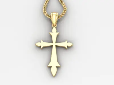 Light Gold 18K Cross Pendant 1CP013 3D print model purchase