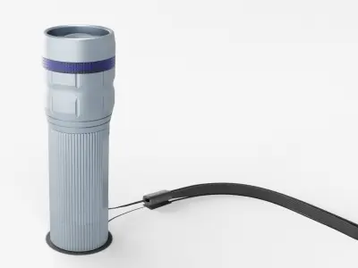 Flashlight Silver 3D model