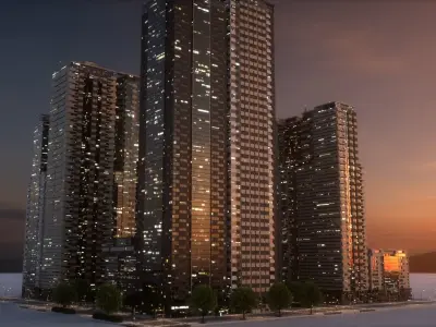 City Block Type B20 3D model