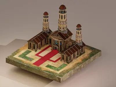 Hall of Fame Low-poly 3D model