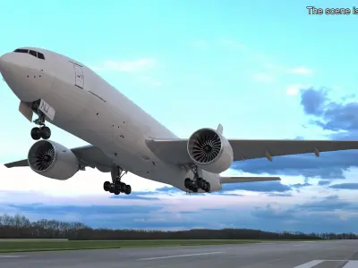  Commercial Freighter Airplane Boeing 777 Rigged 