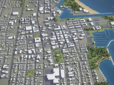 Racine - Wisconsin  Low-poly 3D model