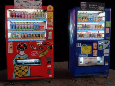 vending machines japanese Low-poly 3D model