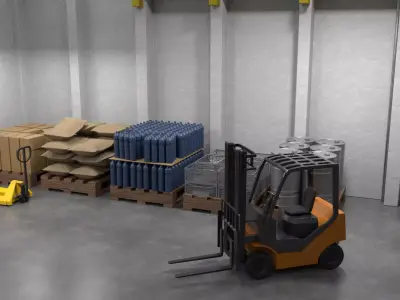 Hangar Warehouse 01 Low-poly 3D model