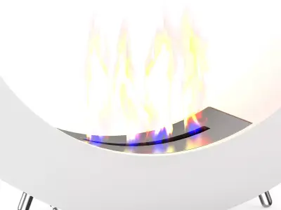Round Gas Fireplace 3D model