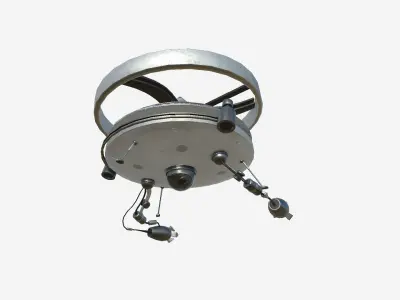 Flying Robot I01 Steel Bright - SciFi Character Design Low-poly 3D model