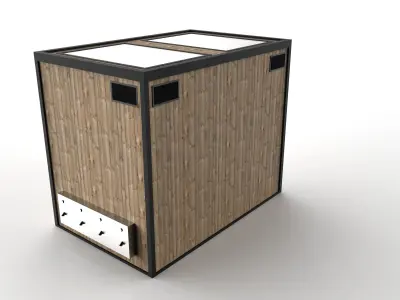 Beach shower cabin 3D model