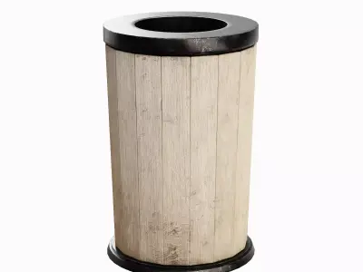 Street Trash Can B 02 Low-poly 3D model