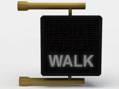 Pedestrian crossing ligh Low-poly 3D model