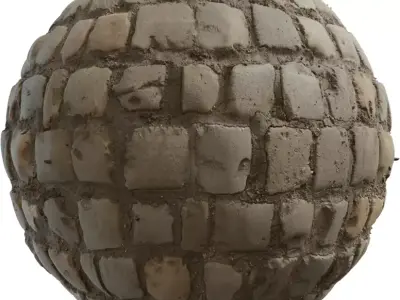 Dusty Cobblestone Street With Loose Mortar Texture