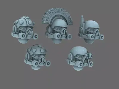 Space Knights V5 Defiance Helmets 3D print model